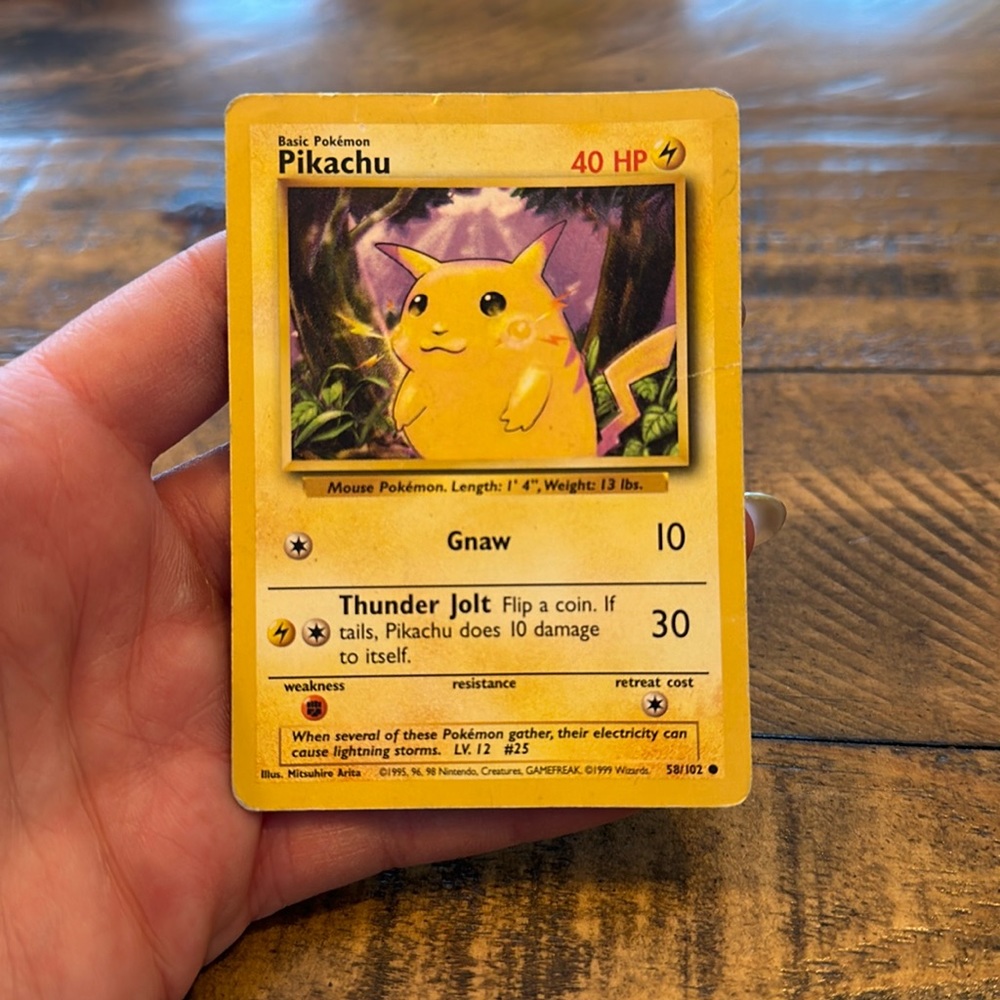 Authentic Pikachu Pokemon card
